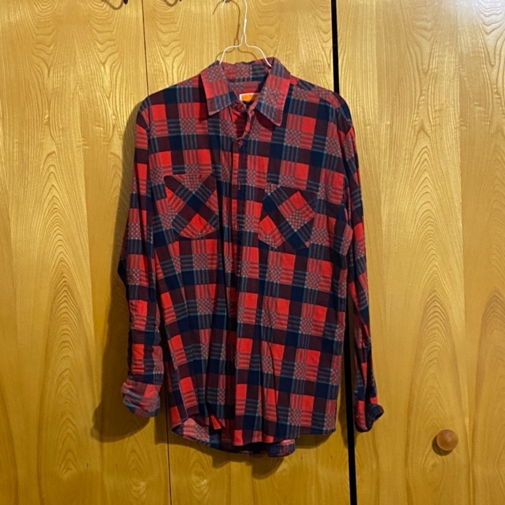 Ozark Trail Red and Black Checkered Men's Shirt